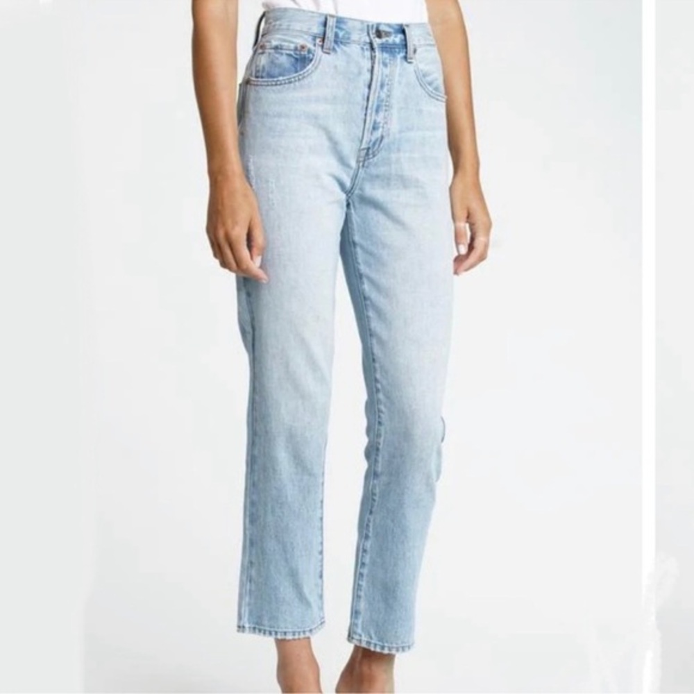 PISTOLA Keaton Buttontly High Waist‎ Distressed Jeans
Morning Sky Blue Size 28